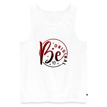 Be original vector design symbol retro quote label - Men's Premium Organic Tank Top - white - Front - AI Model Male 178 light (178cm)