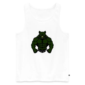 Bear Comic Fit - Men's Premium Organic Tank Top - white - Front - Michal (187cm)