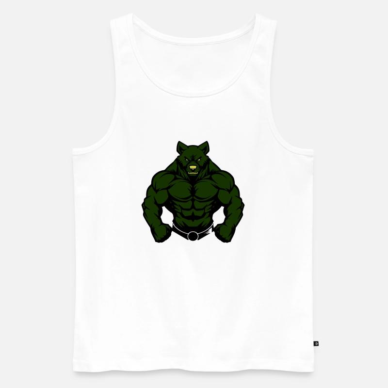 bär comic fit - Männer Premium Bio Tank Top - Weiß