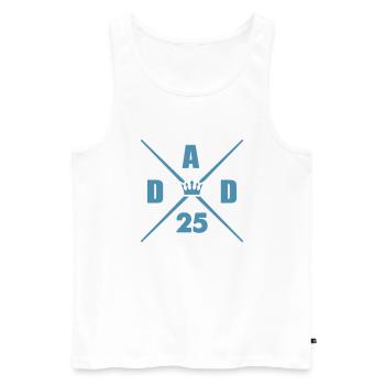 dad 25 papa - Männer Premium Bio Tank Top - Weiß - Vorne - AI Model Male 178 light (178cm)