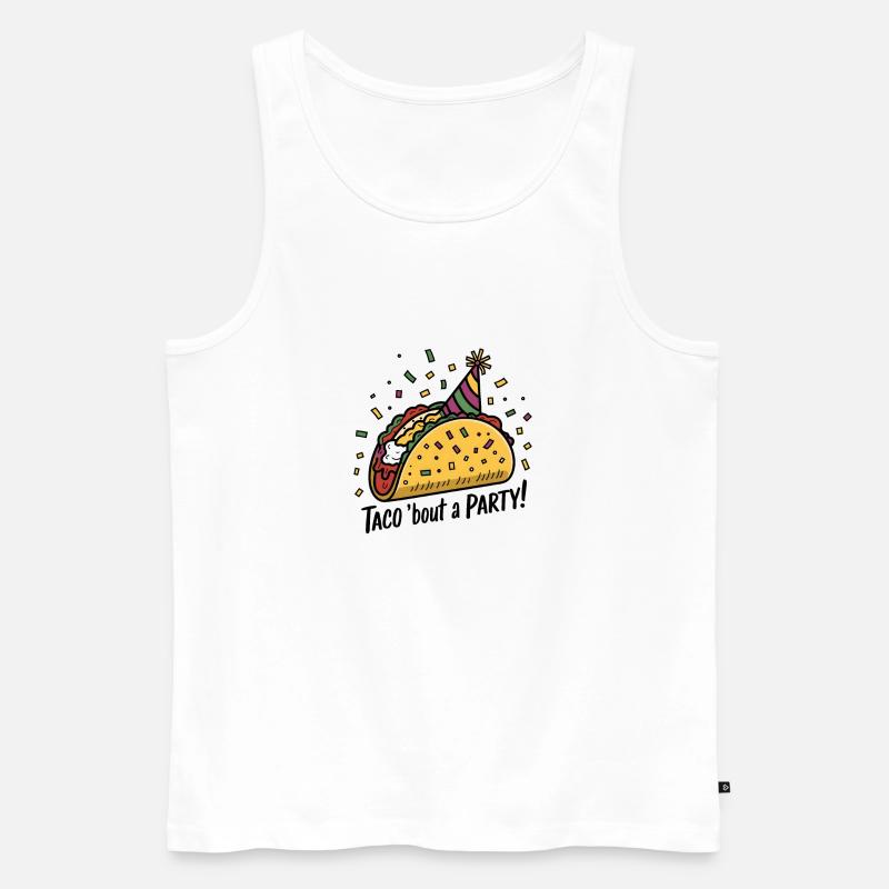 Taco 'bin eine Party! - Männer Premium Bio Tank Top - Weiß