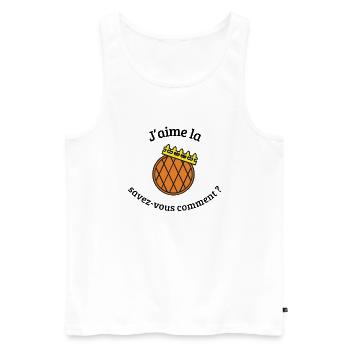 J'aime la Galette - Débardeur bio Premium Homme - blanc - Devant - AI Model Male 178 light (178cm)