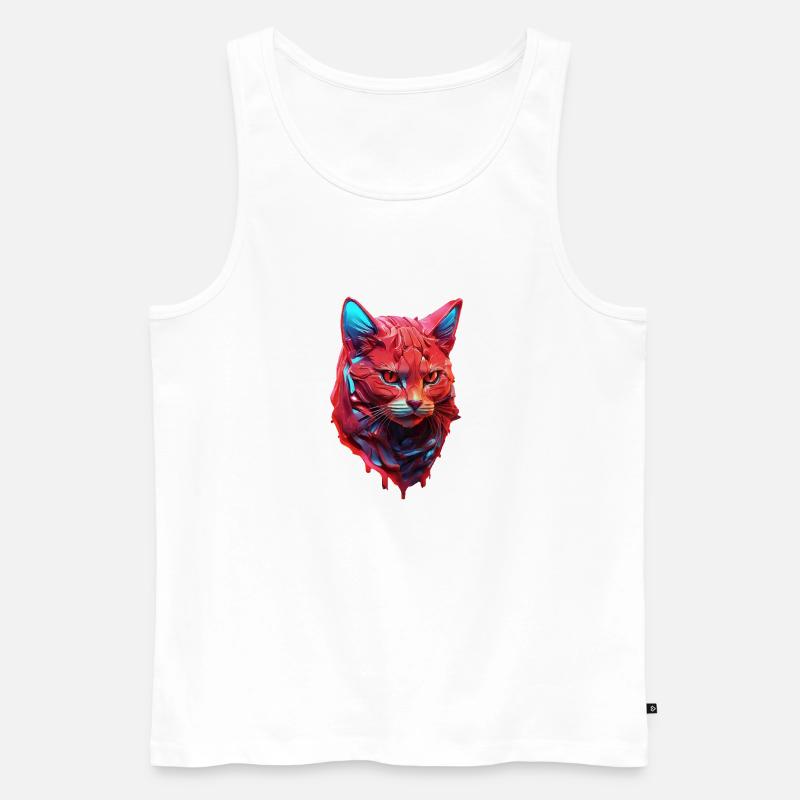 Katze - Männer Premium Bio Tank Top - Weiß