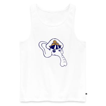 Drôle Petit Éléphant Tête Capitaine Mignon Mignon - Débardeur bio Premium Homme - blanc - Devant - Michal (187cm)