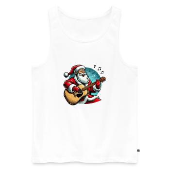 weihnachtsmann gitarre - Männer Premium Bio Tank Top - Weiß - Vorne - Michal (187cm)