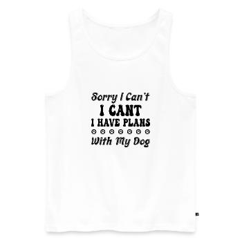 Sorry I Can't I Have Plans With My Dog. - Débardeur bio Premium Homme - blanc - Devant - AI Model Male 178 light (178cm)