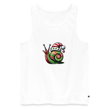 Christmas Snail Christmas Snail - Men's Premium Organic Tank Top - white - Front - Michal (187cm)