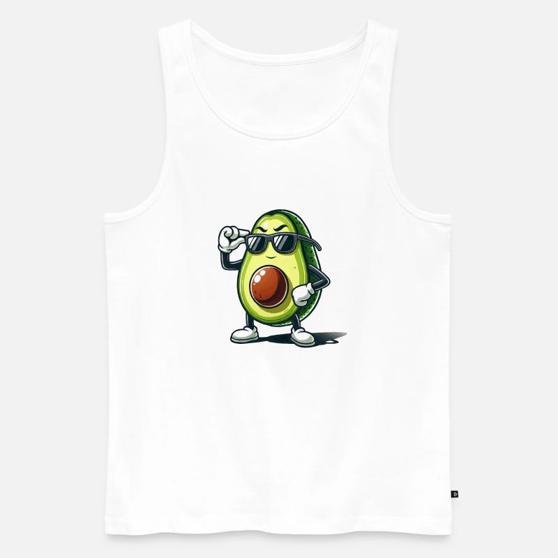Avocado Comic Cool - Männer Premium Bio Tank Top - Weiß