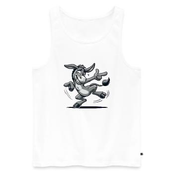 Bande dessinée de l’âne - Débardeur bio Premium Homme - blanc - Devant - Michal (187cm)