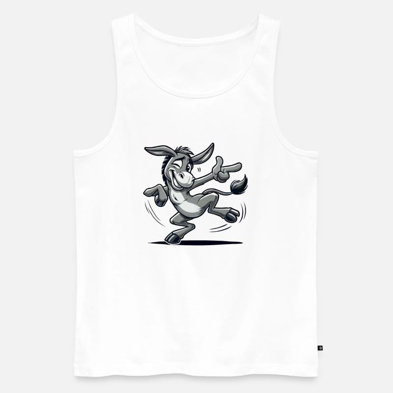 Esel Comic - Männer Premium Bio Tank Top - Weiß