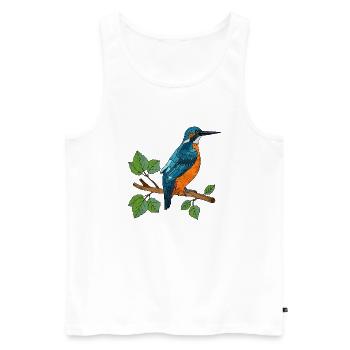 Bunter Vogel - Männer Premium Bio Tank Top - Weiß - Vorne - Michal (187cm)