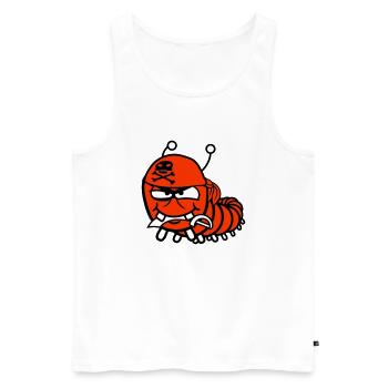 Raupe Böse Piraten Matrose Mütze Lustig Süß Comic - Männer Premium Bio Tank Top - Weiß - Vorne - AI Model Male 178 light (178cm)