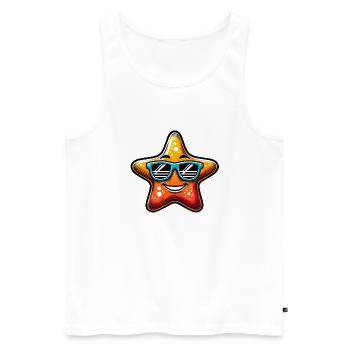 cooler Seestern Stern - Männer Premium Bio Tank Top - Weiß - Vorne - Michal (187cm)