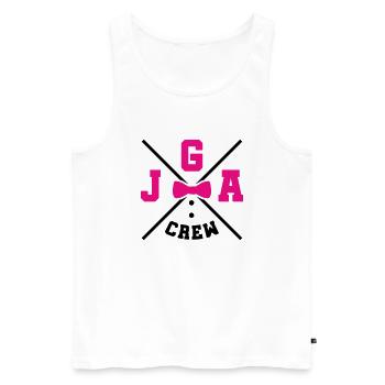 jga crew - Männer Premium Bio Tank Top - Weiß - Vorne - AI Model Male 178 light (178cm)