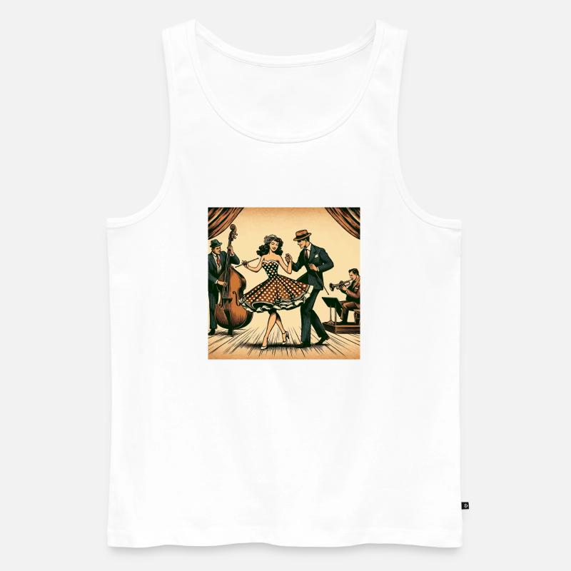 Retro-Tanzperformance - Männer Premium Bio Tank Top - Weiß
