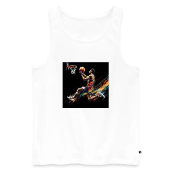 Basketteur - Débardeur bio Premium Homme - blanc - Devant - Michal (187cm)