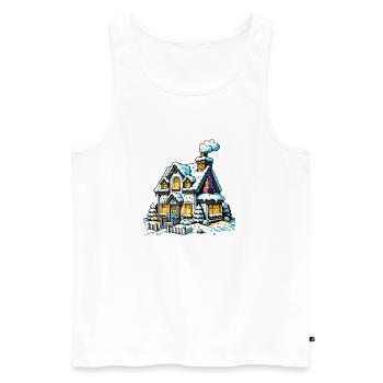 House Winter Christmas - Men's Premium Organic Tank Top - white - Front - Michal (187cm)