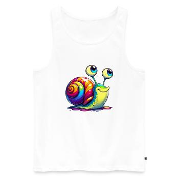 Snail - Men's Premium Organic Tank Top - white - Front - Michal (187cm)