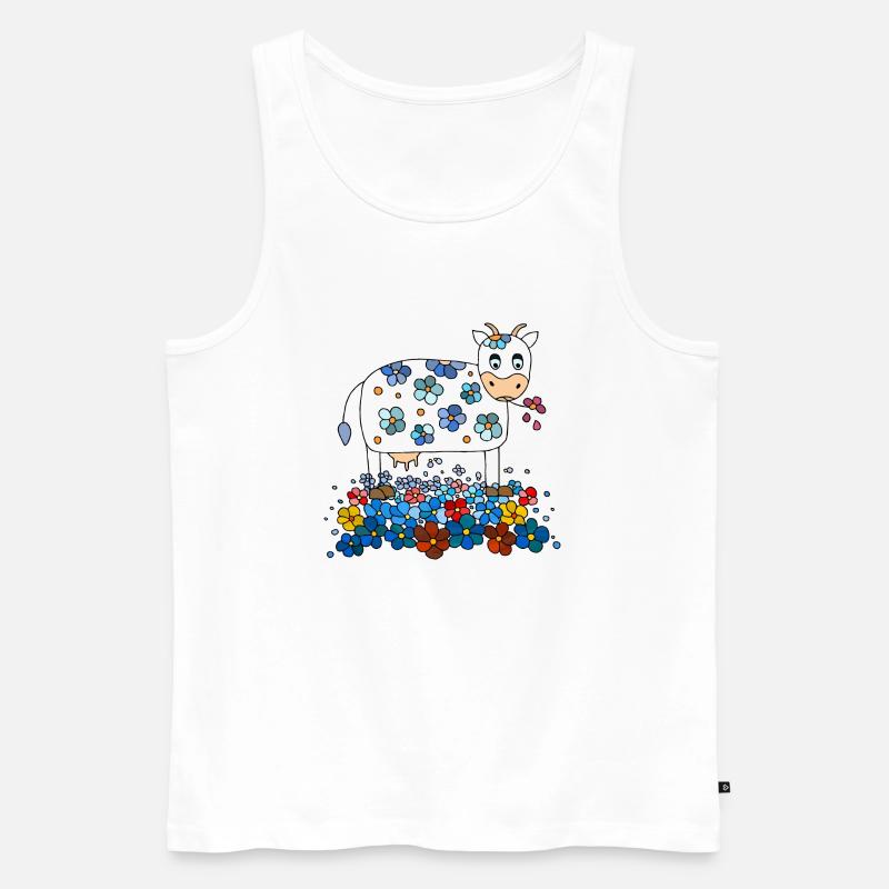Kuh - Männer Premium Bio Tank Top - Weiß