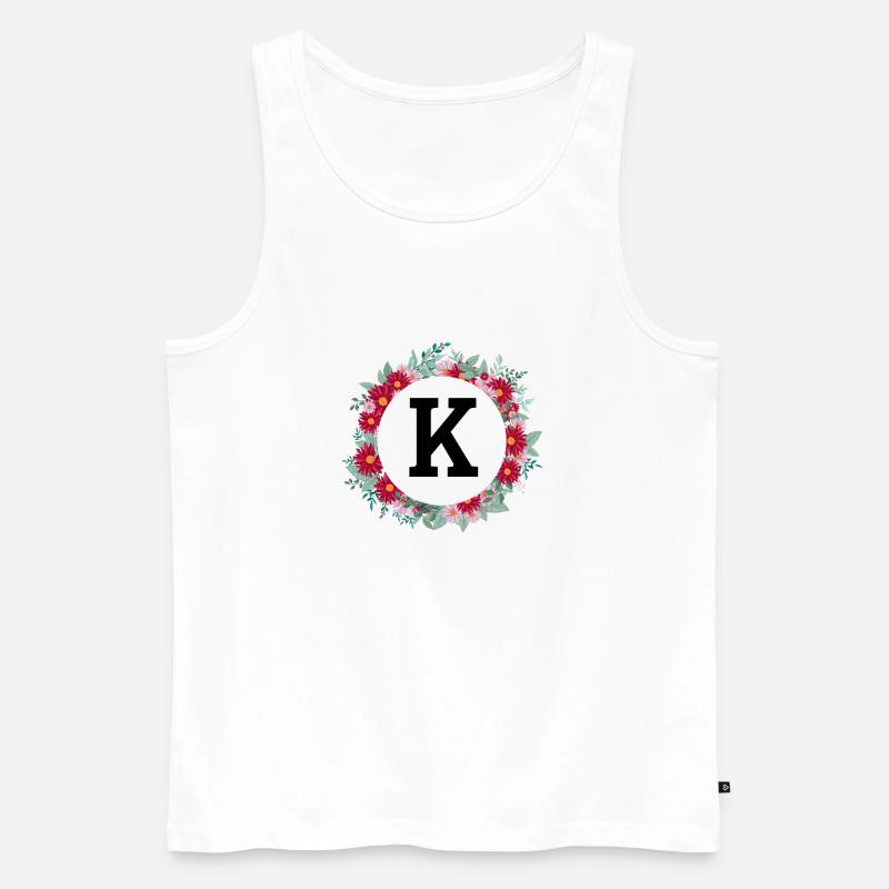 Buchstabe k Blumenkrone - Männer Premium Bio Tank Top - Weiß