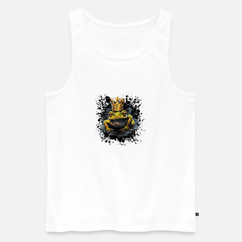 Frosch Krone - Männer Premium Bio Tank Top - Weiß