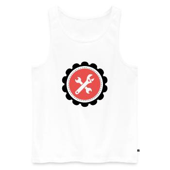 Blason bricolage - Débardeur bio Premium Homme - blanc - Devant - AI Model Male 178 light (178cm)
