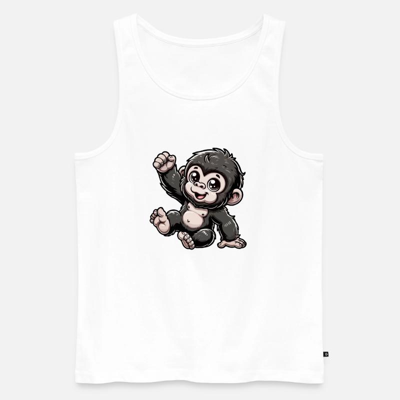 Gorilla-Kind - Männer Premium Bio Tank Top - Weiß