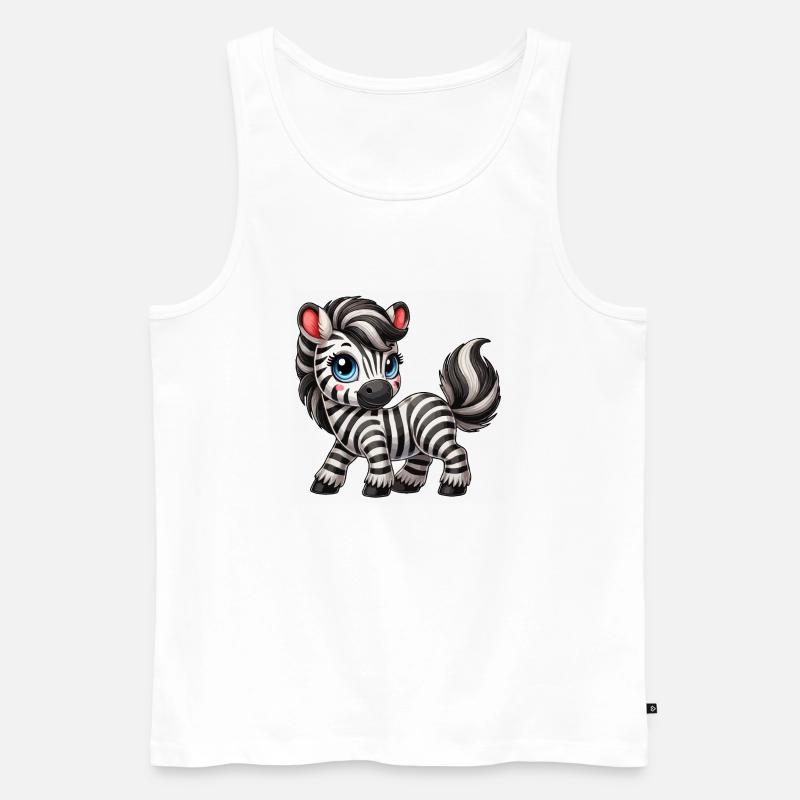 Zebra-Kind - Männer Premium Bio Tank Top - Weiß