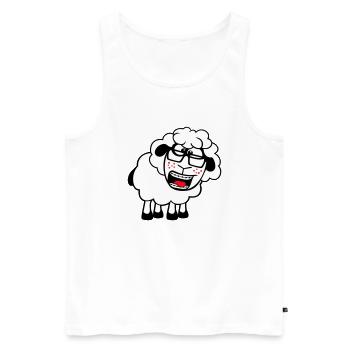 Schaf Nerd Hornbrille Brille Spange Geek Schlau - Männer Premium Bio Tank Top - Weiß - Vorne - AI Model Male 178 light (178cm)
