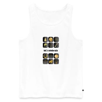 lets celebrate - New Year's Eve New Year's Eve celebration - Men's Premium Organic Tank Top - white - Front - AI Model Male 178 light (178cm)