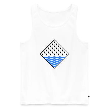 Morbihan - Männer Premium Bio Tank Top - Weiß - Vorne - AI Model Male 178 light (178cm)
