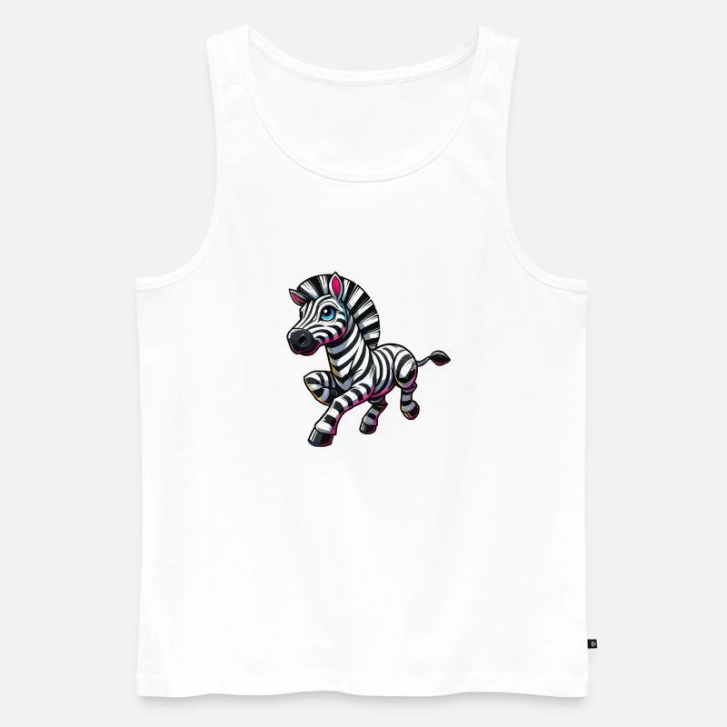 zebra comic - Männer Premium Bio Tank Top - Weiß