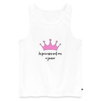 Prinzessinnen werden im Januar geboren Geburtstag - Männer Premium Bio Tank Top - Weiß - Vorne - Michal (187cm)