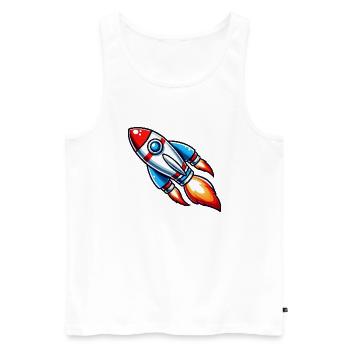 rocket - Men's Premium Organic Tank Top - white - Front - Michal (187cm)