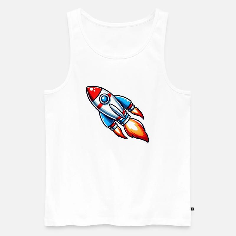 rakete - Männer Premium Bio Tank Top - Weiß