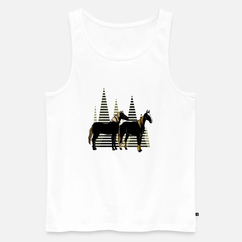 Pferde - Männer Premium Bio Tank Top - Weiß