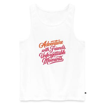 Abenteuer mit Freunden Reise Zitat Text Kunst - Männer Premium Bio Tank Top - Weiß - Vorne - AI Model Male 178 light (178cm)