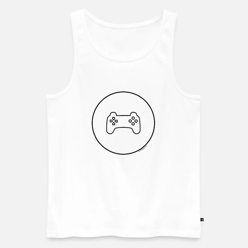 Gaming Controller - Männer Premium Bio Tank Top - Weiß