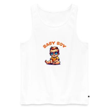 baby comic - Männer Premium Bio Tank Top - Weiß - Vorne - Michal (187cm)