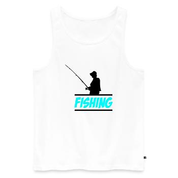 fishing 02 - Männer Premium Bio Tank Top - Weiß - Vorne - AI Model Male 178 light (178cm)