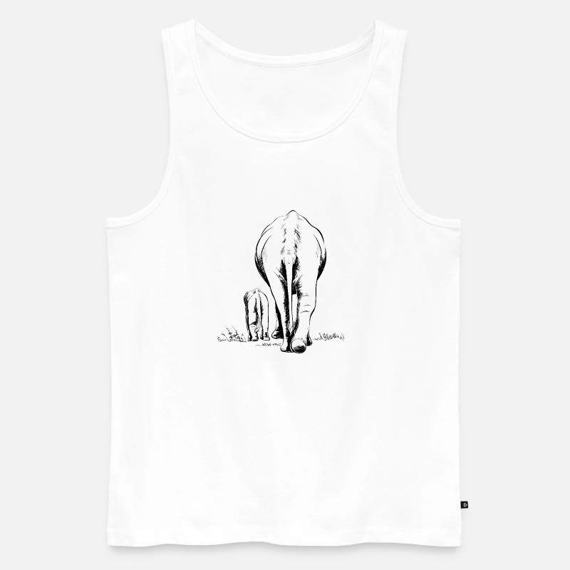 Zwei Elefanten - Männer Premium Bio Tank Top - Weiß