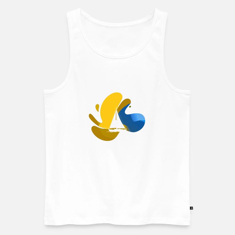 Segler Boote - Männer Premium Bio Tank Top - Weiß