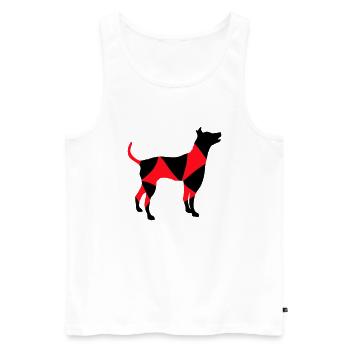 Big Dog Silhouette Cool Pattern - Men's Premium Organic Tank Top - white - Front - AI Model Male 178 light (178cm)