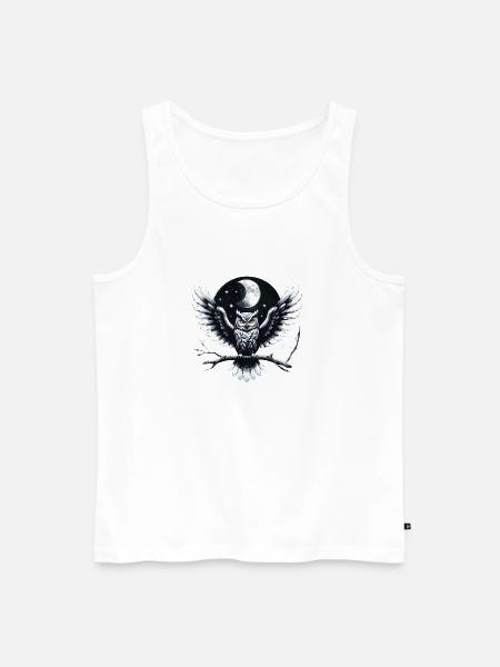 Nacht Eule - Männer Premium Bio Tank Top - Weiß