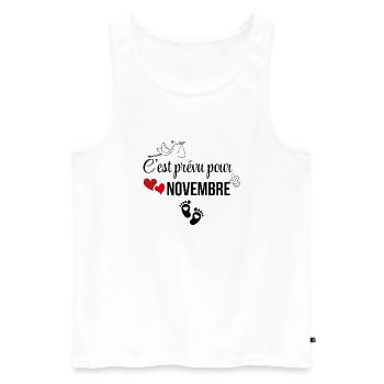 Es ist für November geplant - Ankündigung der Schwangerschaft - Männer Premium Bio Tank Top - Weiß - Vorne - Michal (187cm)