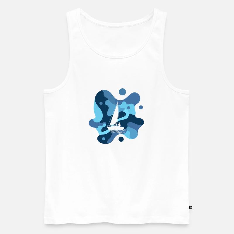 Segelboote Segelboot Boot - Männer Premium Bio Tank Top - Weiß