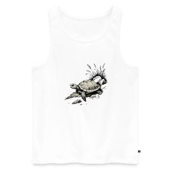 Turtle - Men's Premium Organic Tank Top - white - Front - AI Model Male 178 light (178cm)