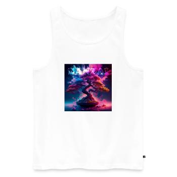 Banzai - Männer Premium Bio Tank Top - Weiß - Vorne - Michal (187cm)