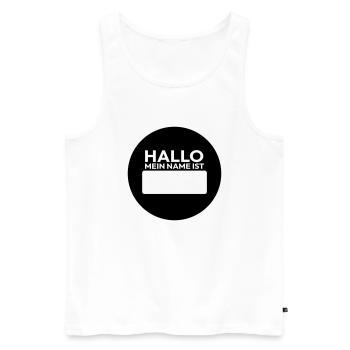 Mein Name ist Namensschild - Männer Premium Bio Tank Top - Weiß - Vorne - AI Model Male 178 light (178cm)