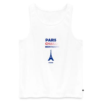 Paris, Frankreich - Männer Premium Bio Tank Top - Weiß - Vorne - Michal (187cm)